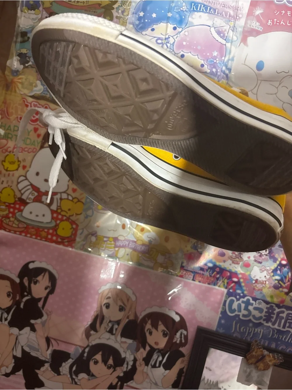 Converse Yellow High-Top Kids Sneakers with White Laces